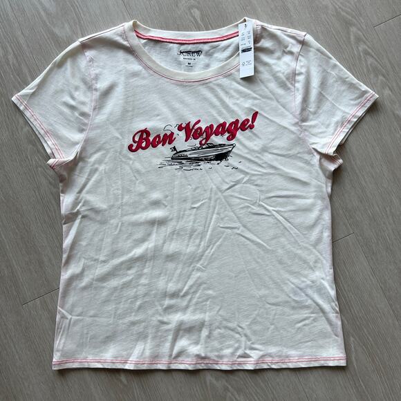 J Crew Bon Voyage Broken In Tee Womens Medium - Picture 1 of 10